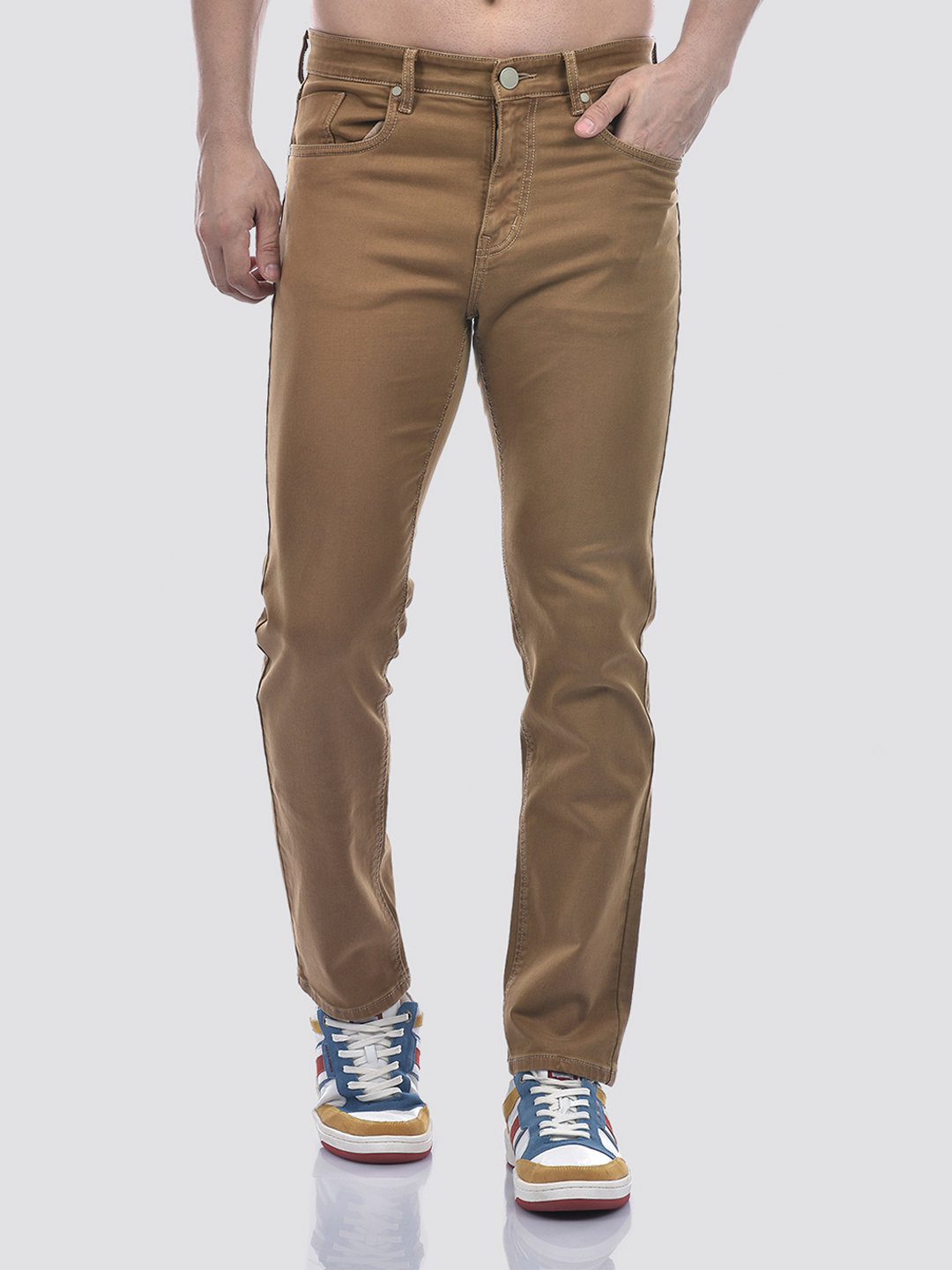 Numero Uno Men Solid Brown Jeans